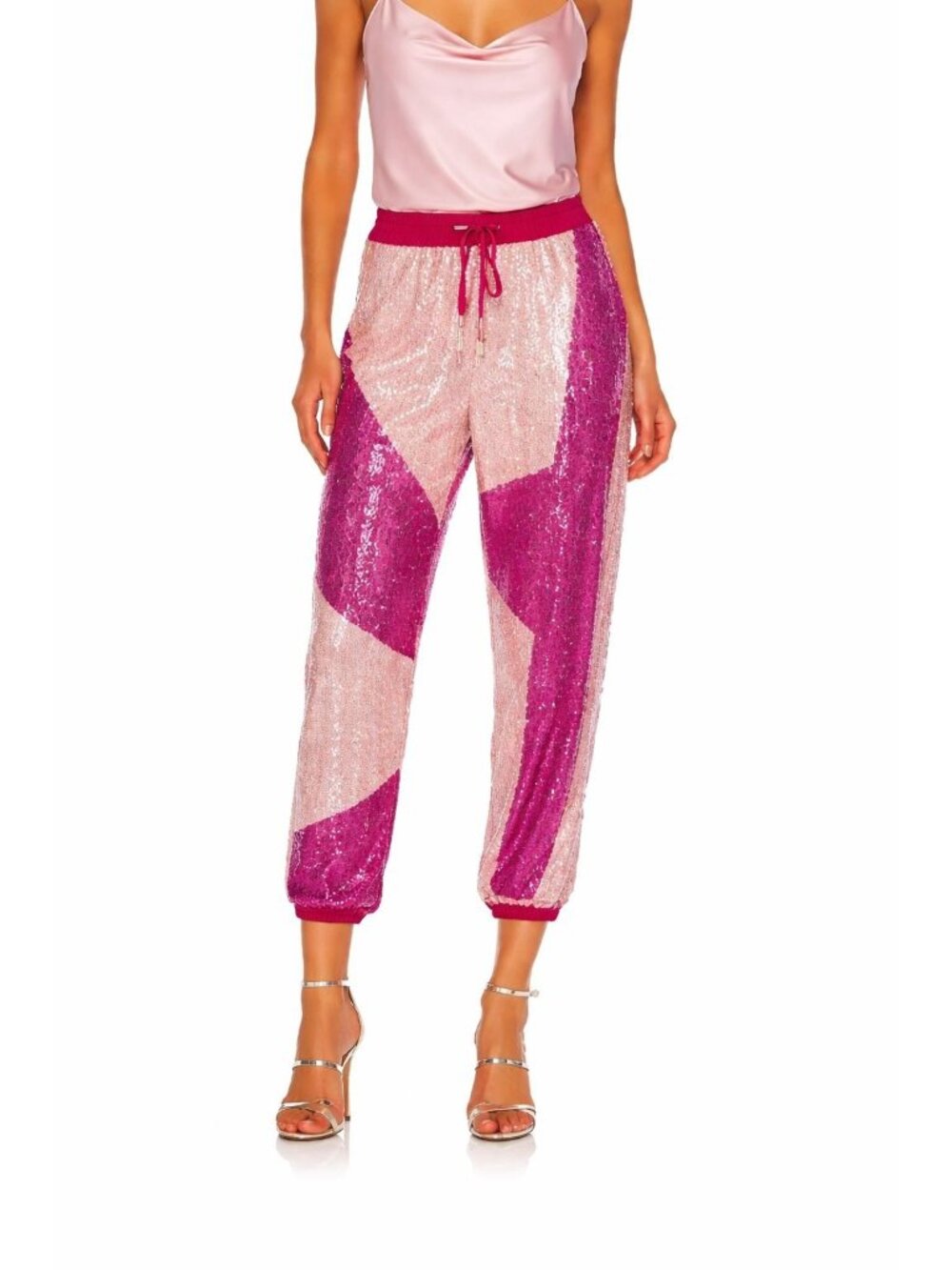 Retrofete Stacia Sequins Jogger Pants Pink M